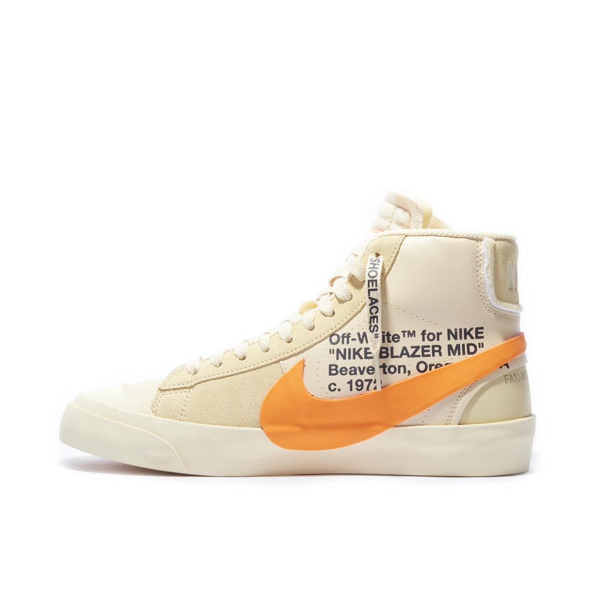 Off-White x Nike Blazer Mid Cream & Orange Sneakers
