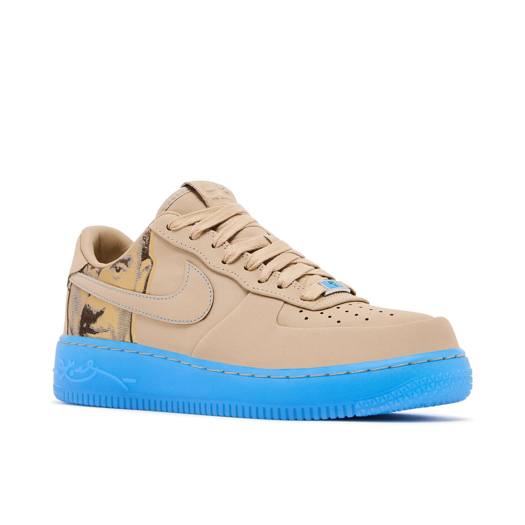 Nike Air Force 1 Low Tan & Blue Portrait Sneakers