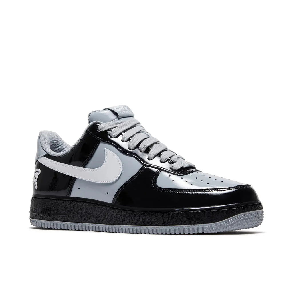Nike Air Force 1 Low Black & Grey Sneakers with White Swoosh