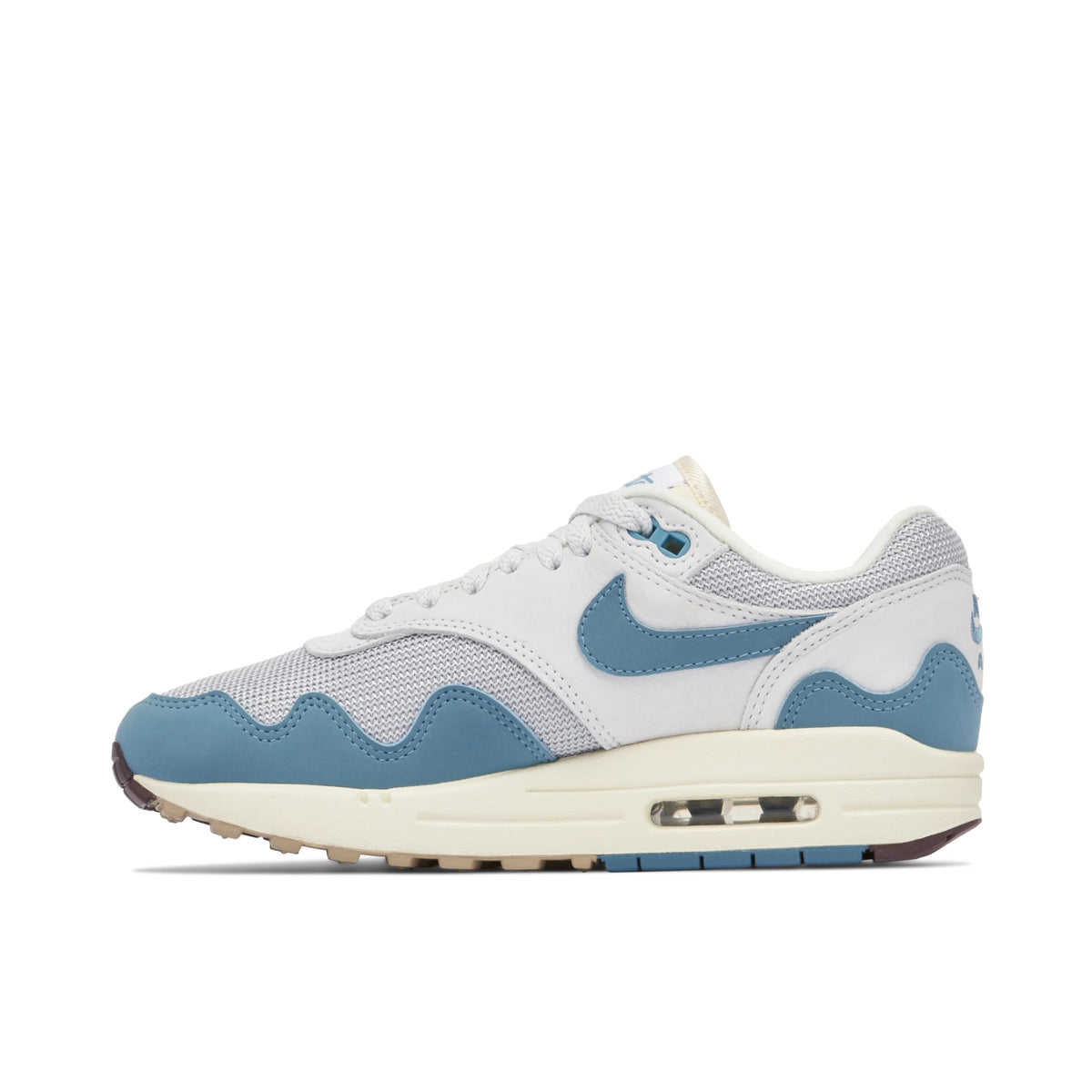 Nike Air Max 1 White & Blue Sneakers with Wavy Mudguard