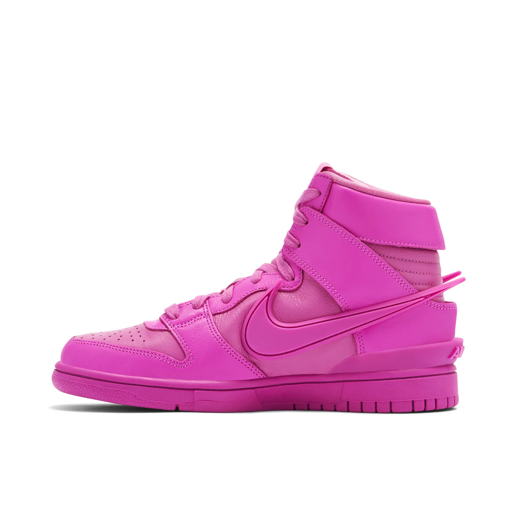 Nike Dunk High Pink Sneakers with Extended Swoosh
