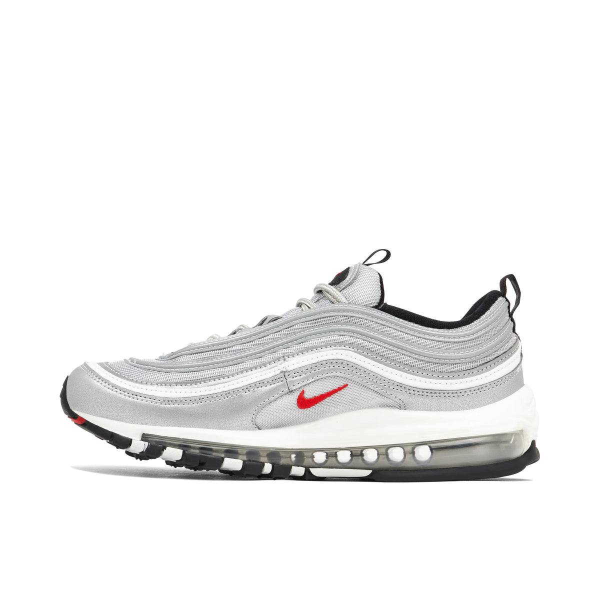 Nike Air Max 97 Silver Sneakers with Red Swoosh