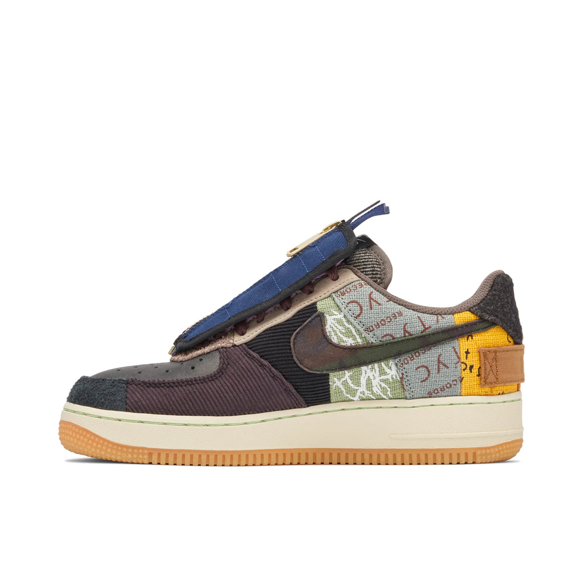 Travis Scott x Nike Air Force 1 Low Multicolor Patchwork Sneakers