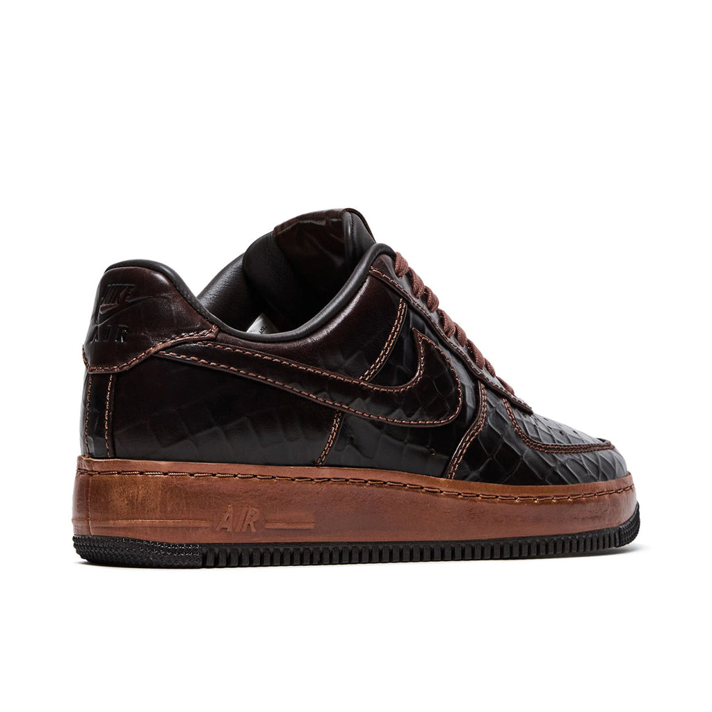 Nike Air Force 1 Low Dark Brown Croc-Effect Sneakers