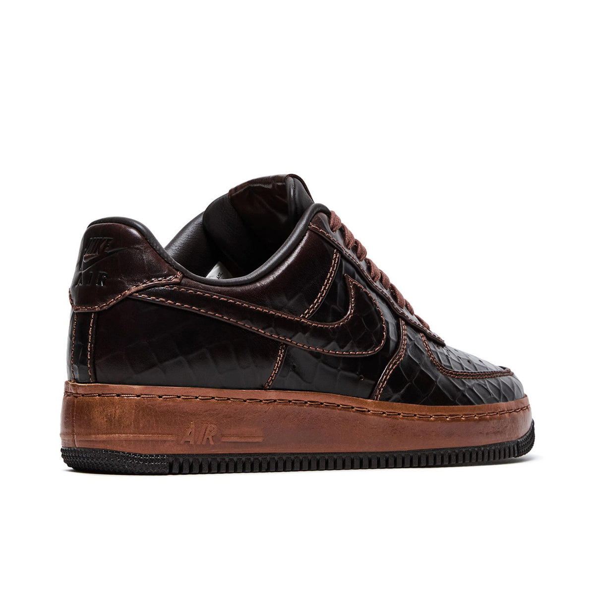 Nike Air Force 1 Low Dark Brown Croc-Effect Sneakers