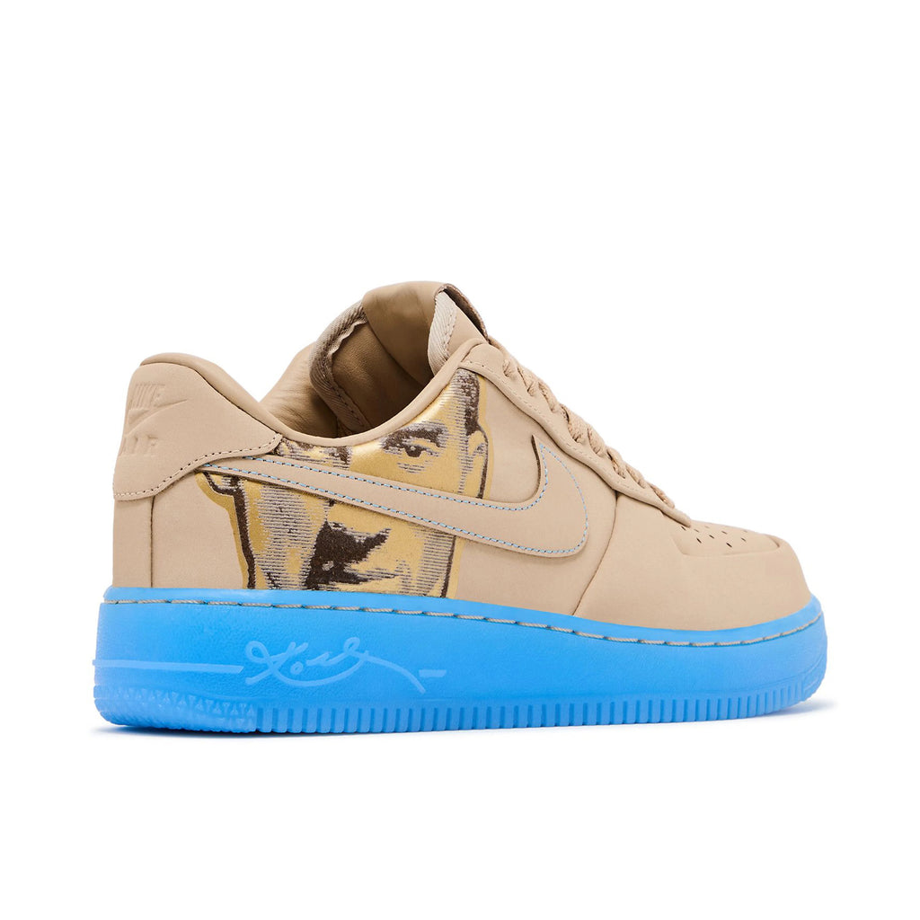 Nike Air Force 1 Low Tan & Blue Portrait Sneakers