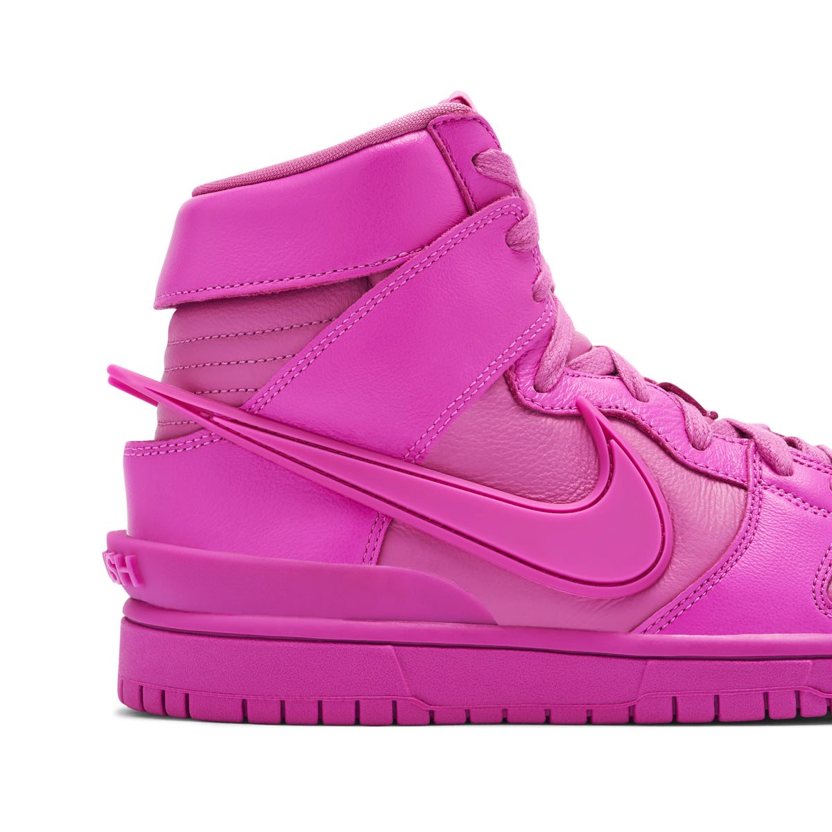 Nike Dunk High Pink Sneakers with Extended Swoosh