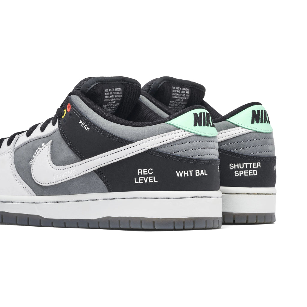 Nike SB Dunk Low Grey, White & Black Camera-Detail Sneakers