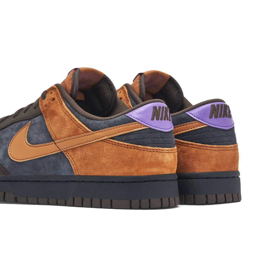Nike Dunk Low Tan & Navy Sneakers with Purple Accents