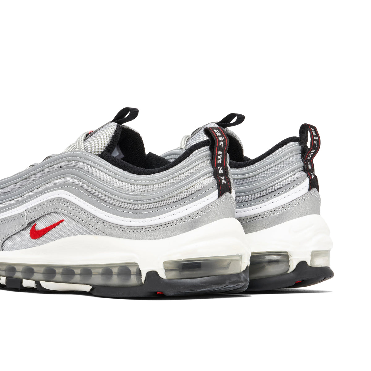Nike Air Max 97 Silver Sneakers with Red Swoosh