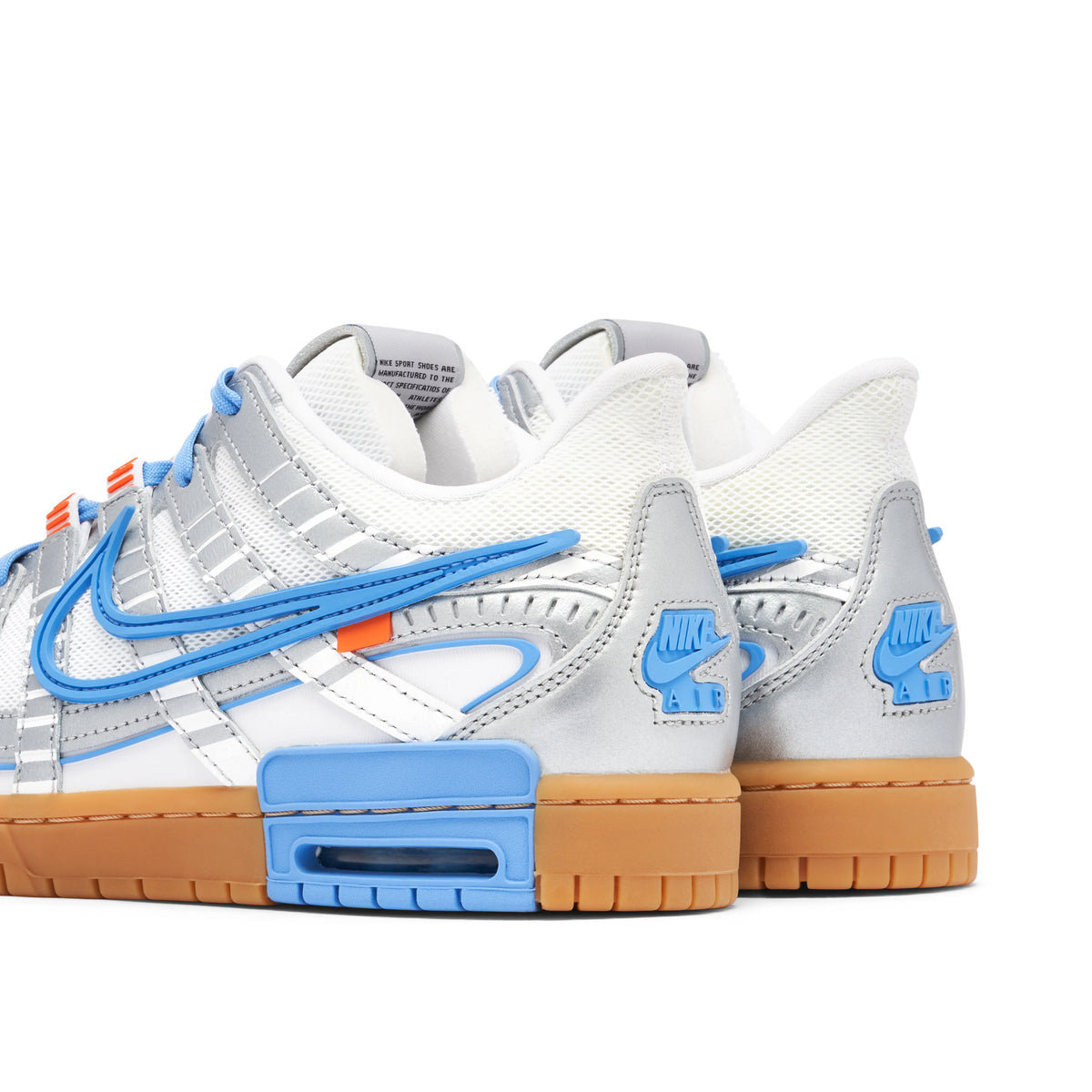 Nike White, Silver & Light Blue Sneakers with Gum Sole