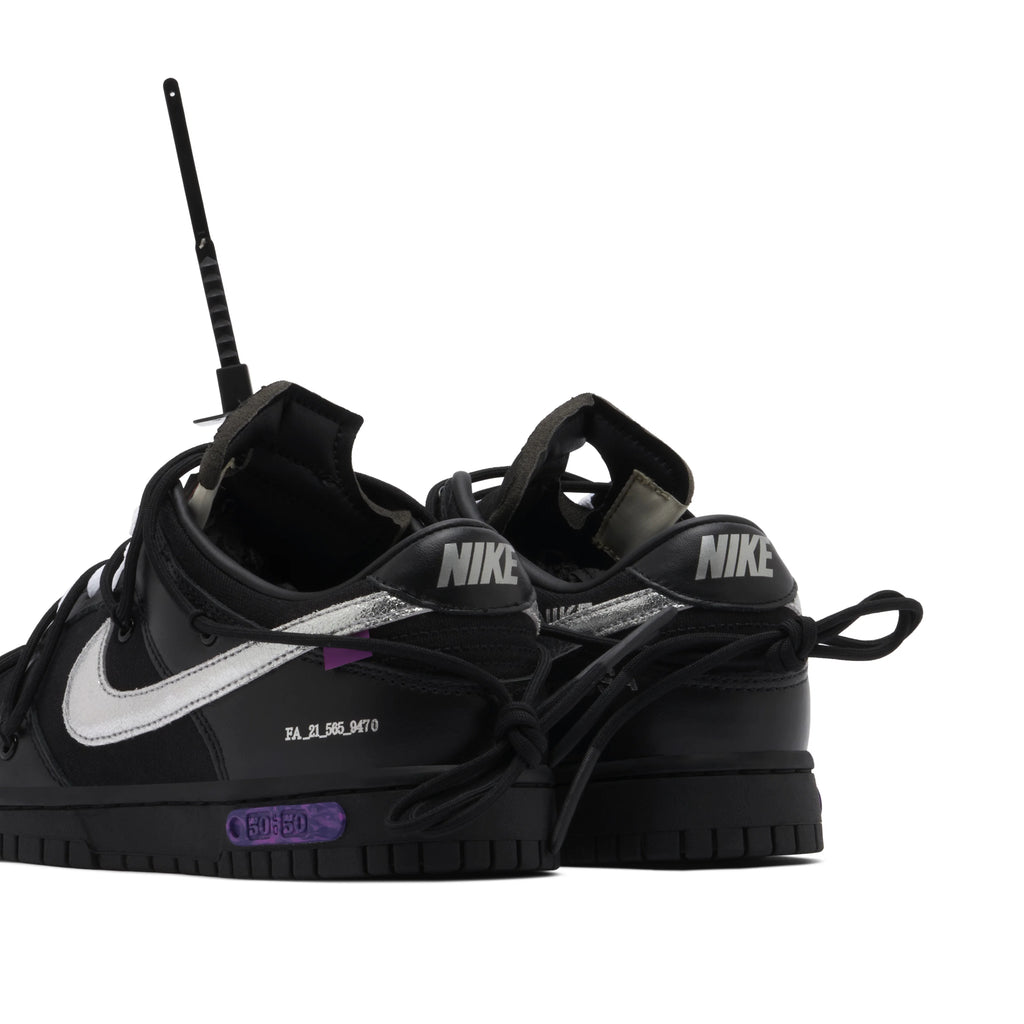 Nike Dunk Low Black & Silver Sneakers with Overlay Laces