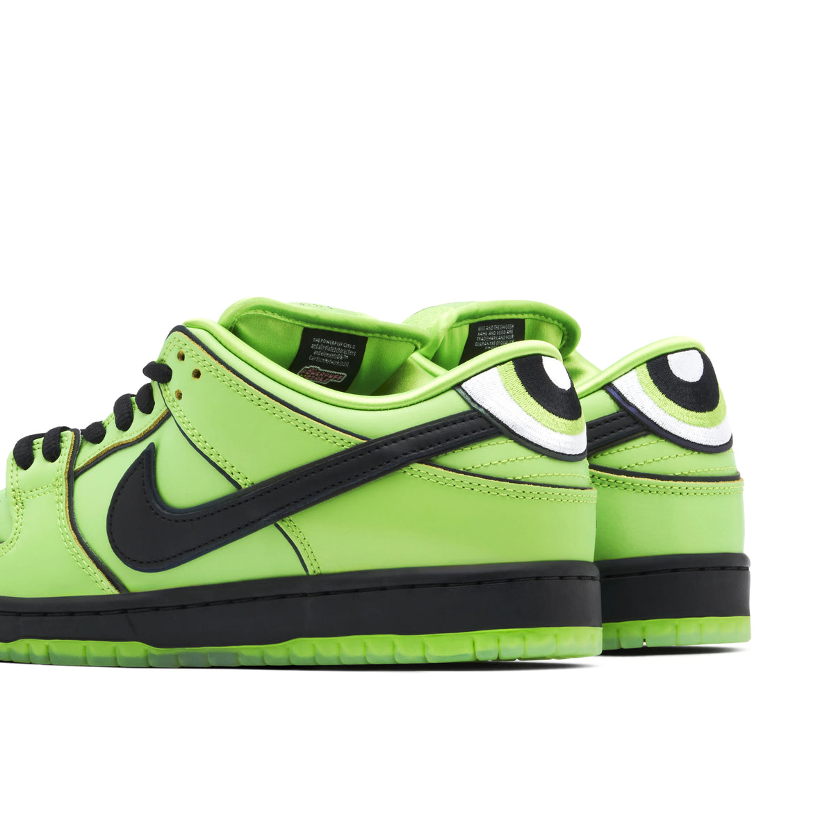 Nike Dunk Low Lime Green & Black Eye-Detail Sneakers