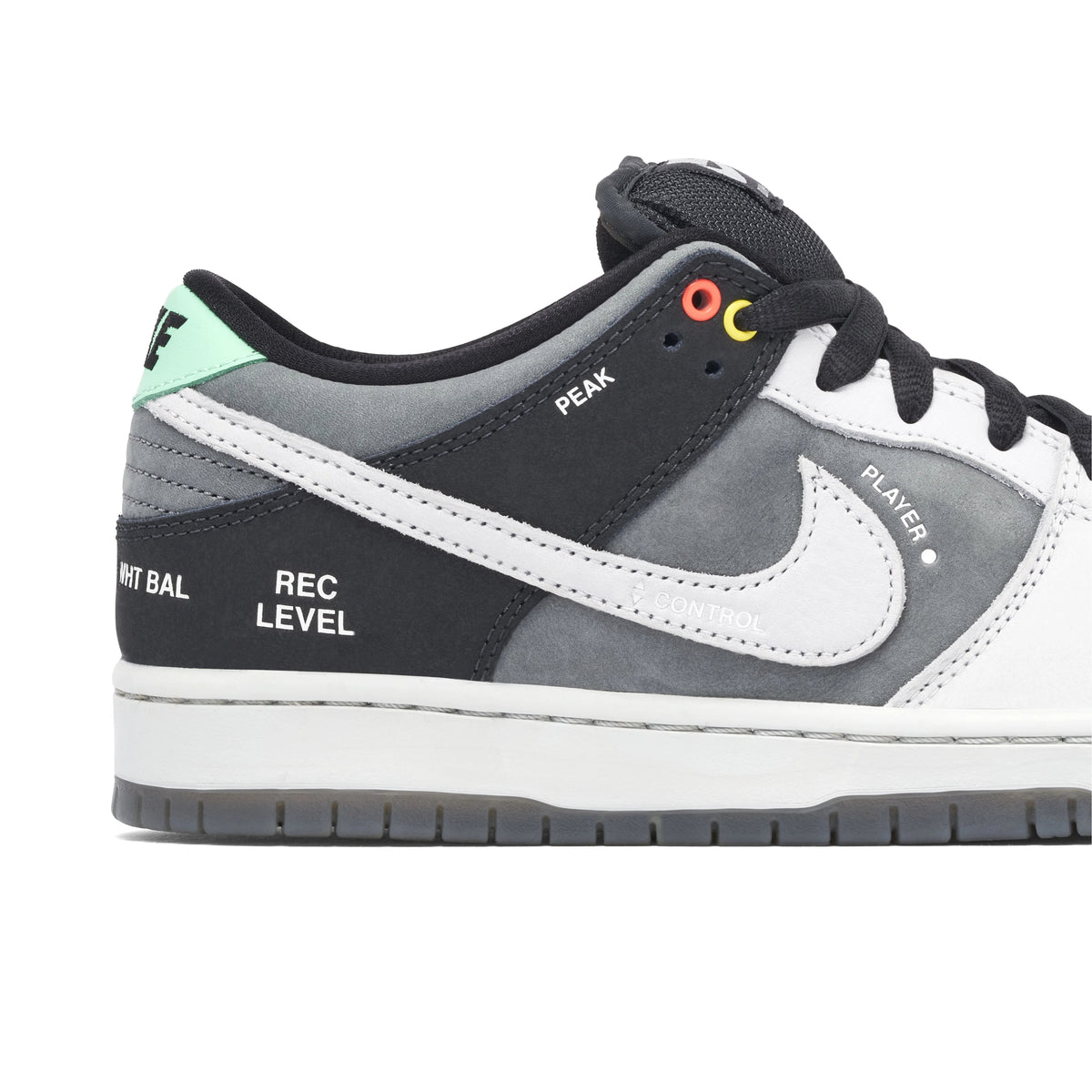 Nike SB Dunk Low Grey, White & Black Camera-Detail Sneakers
