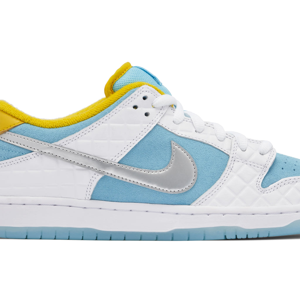 FTC x Nike SB Dunk Low White & Light Blue Sneakers