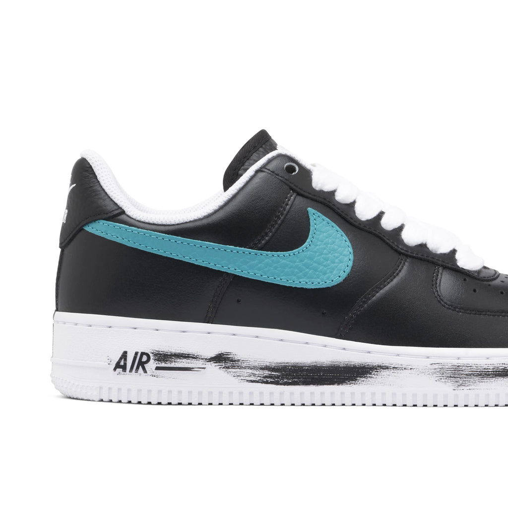 Nike Air Force 1 Low Black Sneakers with Teal & Yellow Swooshes