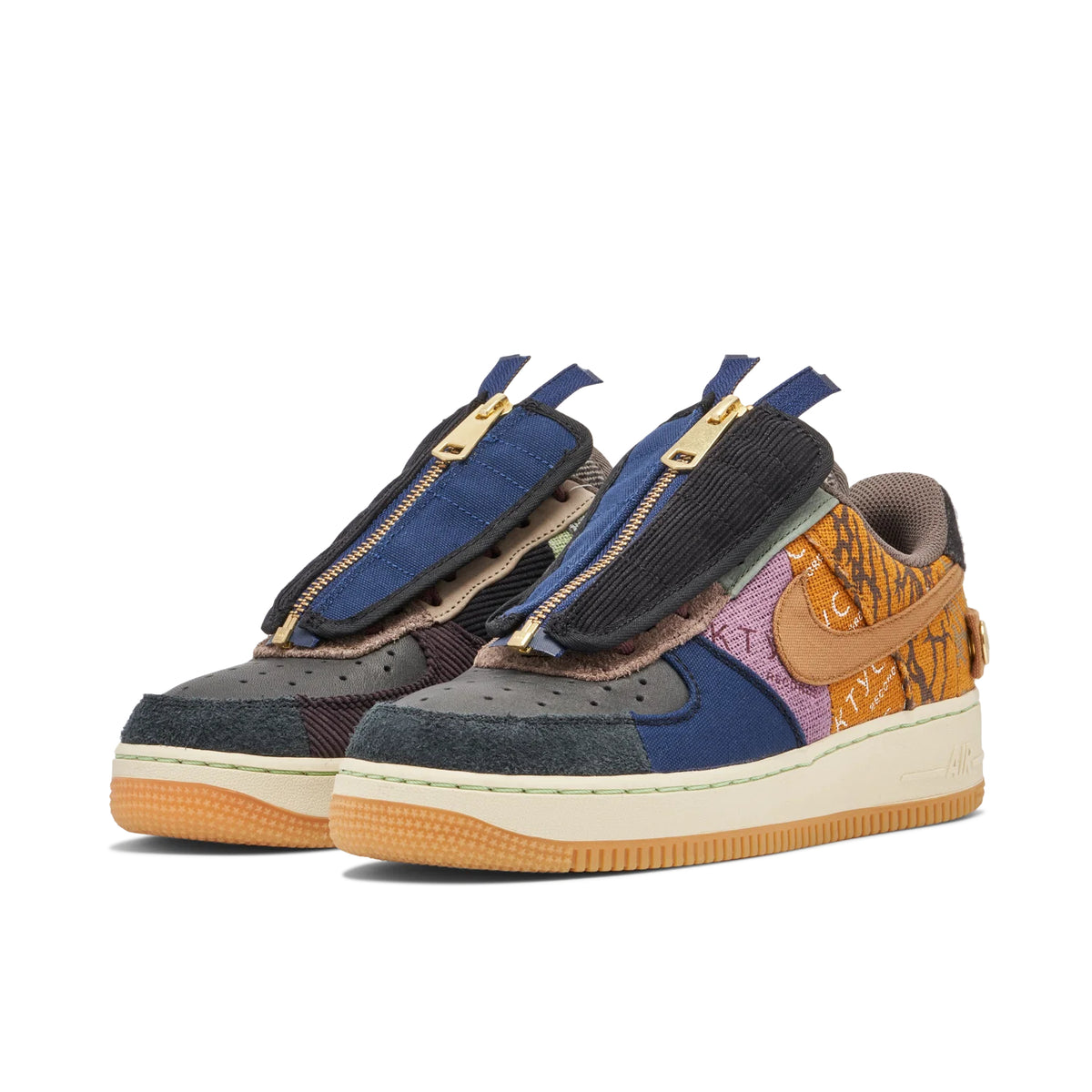 Travis Scott x Nike Air Force 1 Low Multicolor Patchwork Sneakers