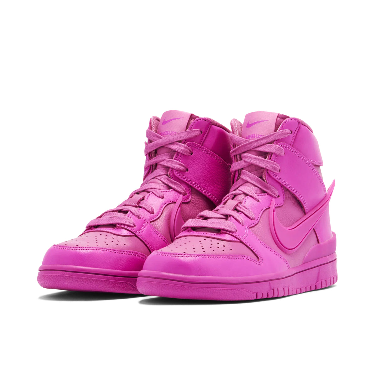 Nike Dunk High Pink Sneakers with Extended Swoosh