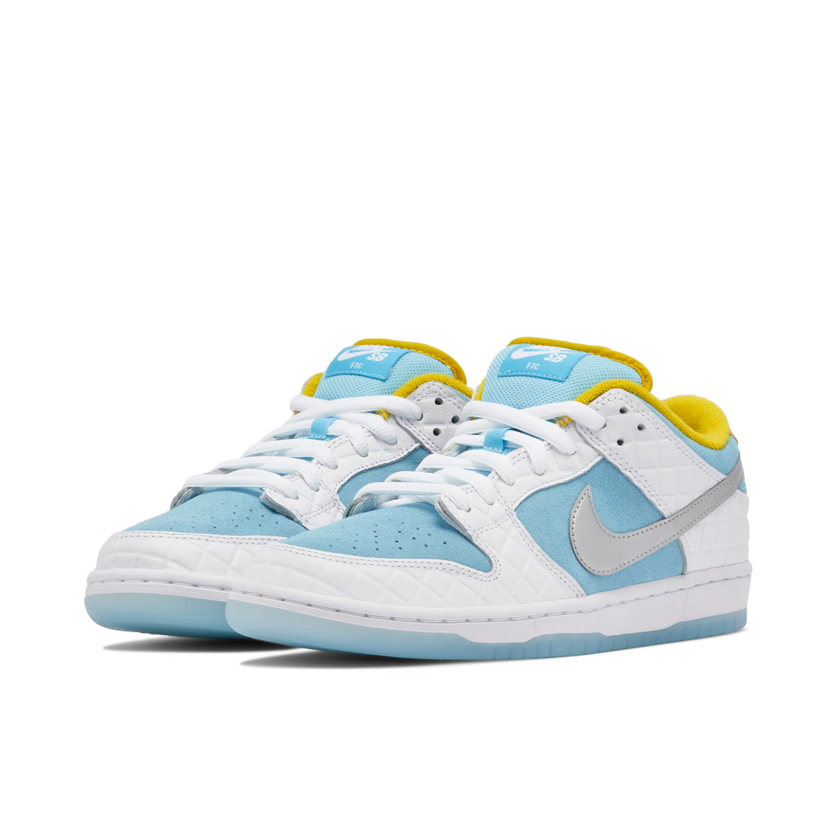 FTC x Nike SB Dunk Low White & Light Blue Sneakers