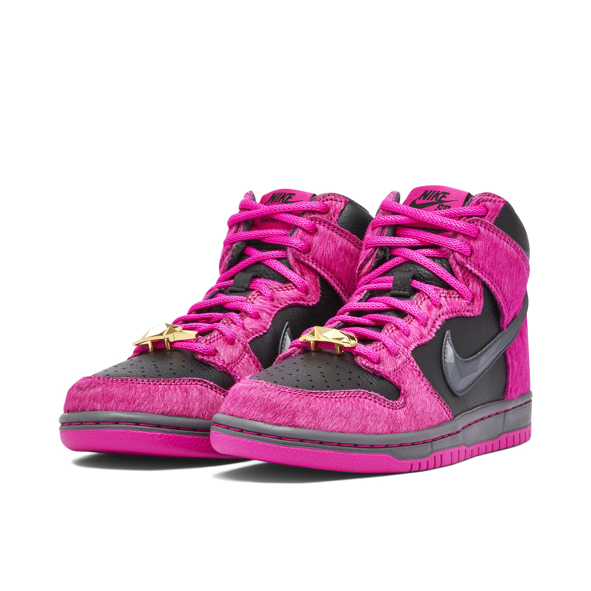 Nike Dunk High Pink & Black Textured Sneakers