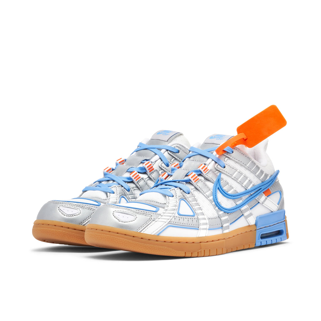 Nike White, Silver & Light Blue Sneakers with Gum Sole