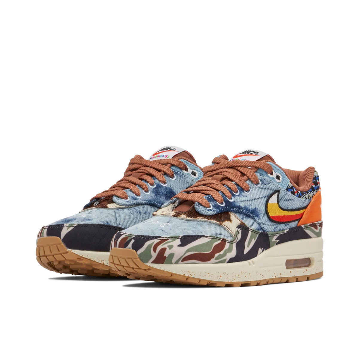 Nike Air Max 1 Denim & Camo Patchwork Sneakers