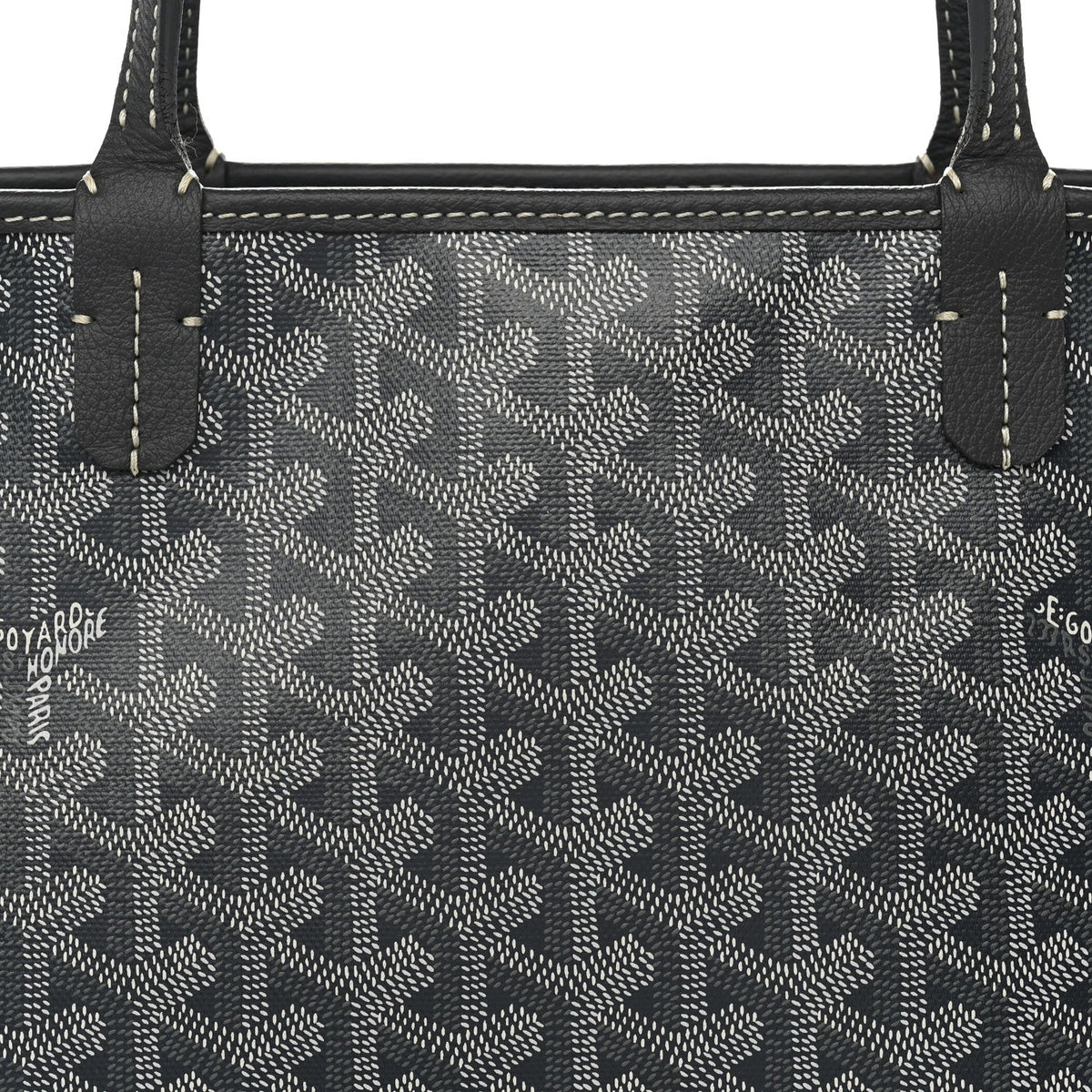 GOYARD Artois PM Tote Bag – Grey Chevron Canvas & Leather Trim
