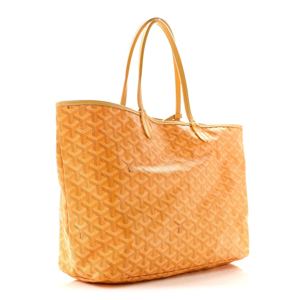 GOYARD Saint Louis PM Tote Bag – Yellow Chevron Canvas & Leather Trim