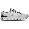 On White and Grey Mesh Sneakers with Black Laces