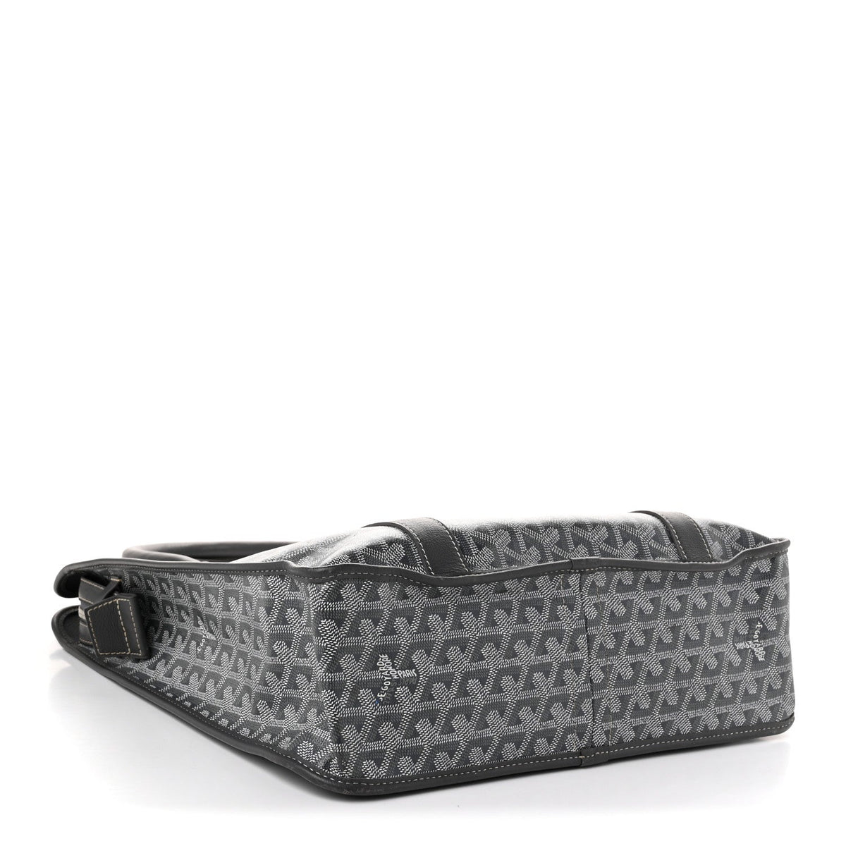 GOYARD Bourgogne Tote Bag – Grey Chevron Canvas & Leather Trim