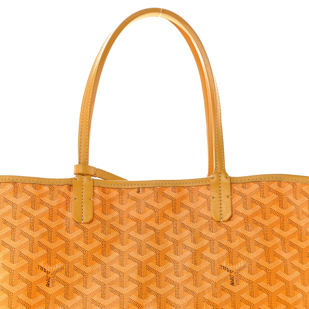 GOYARD Saint Louis PM Tote Bag – Yellow Chevron Canvas & Leather Trim