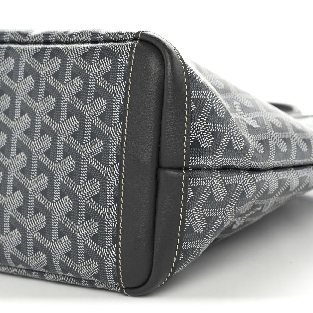 GOYARD Artois PM Tote Bag – Grey Chevron Canvas & Leather Trim
