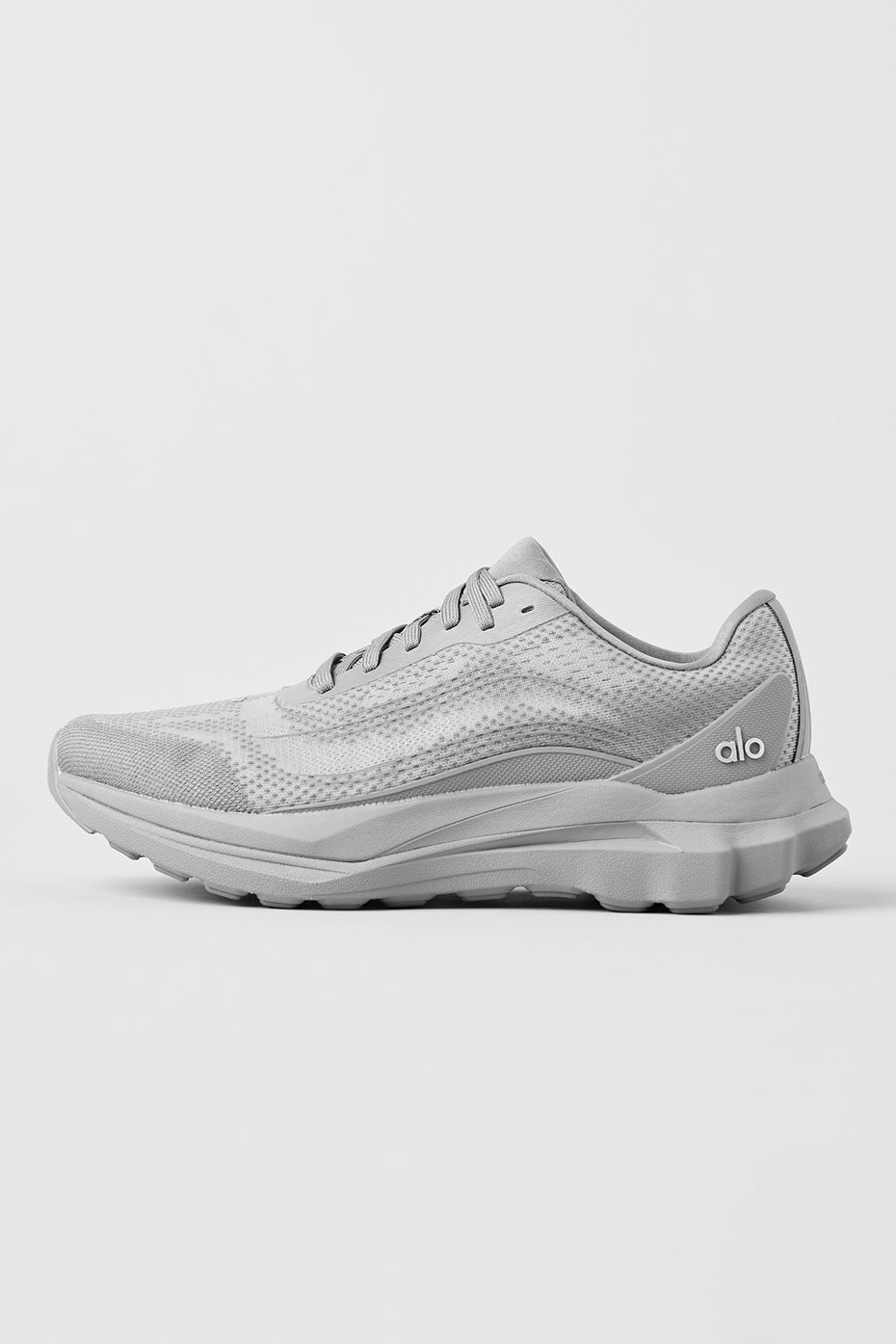 Alo Light Grey Mesh Lace-Up Sneakers