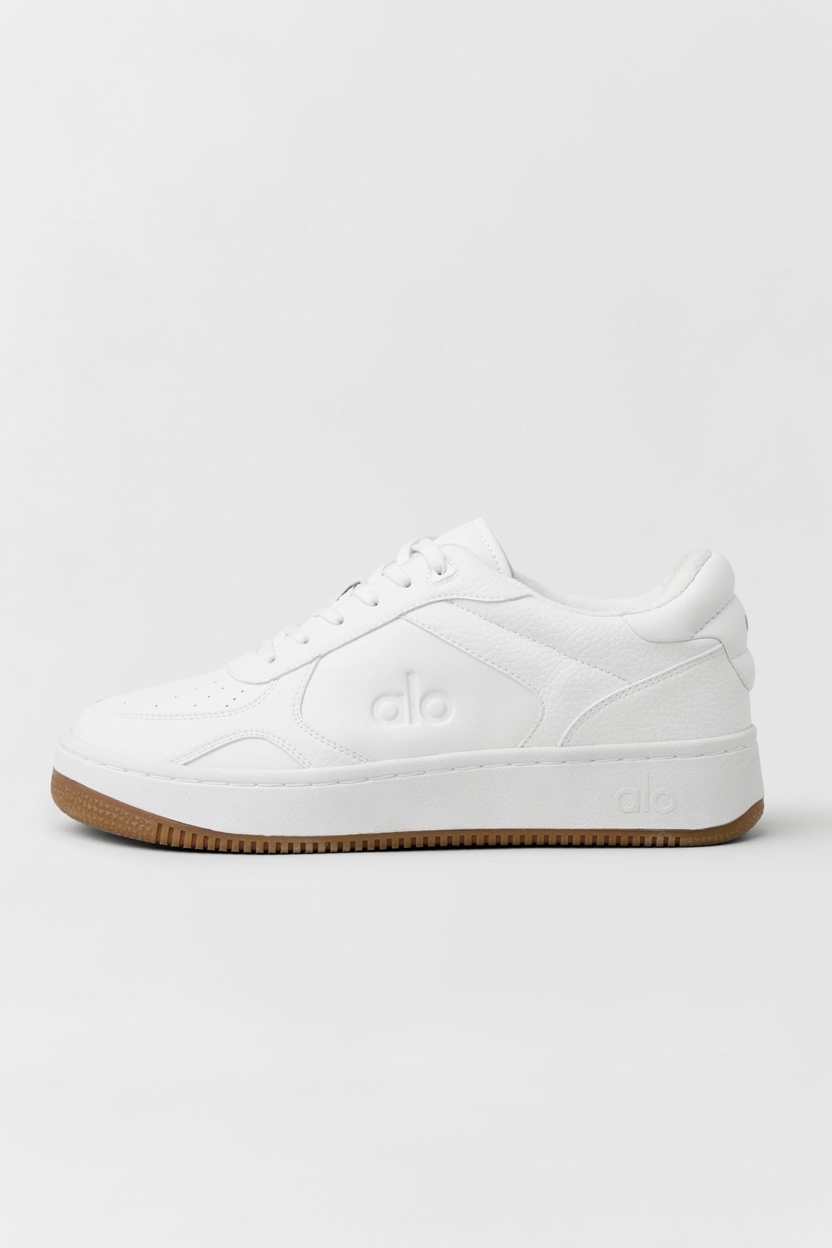 Alo White Low-Top Court Sneakers with Gum Sole